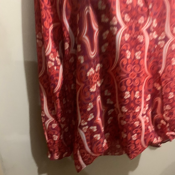 Forever 21 BLOUSE TOP LONG SLEEVE RED PAISLEY SZ S - Picture 6 of 8